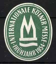 Präge-Reklamemarke Köln, Internationale Kölner Messe 1954, Messelogo
