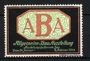 Reklamemarke Berlin, Allgemeine Bau-Ausstellung ABA 1914, Messelogo