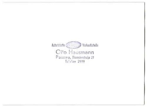 5 Fotografien Ford Autohändler Otto Hausmann, Passau, Auto Ford Taunus Weltkugel in verschiedenen Ansichten