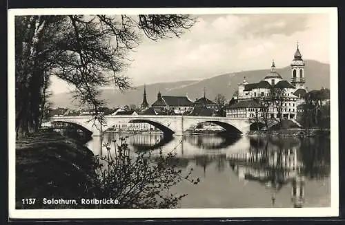 AK Solothurn, Teilansicht mit Rötibrücke