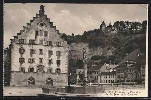 AK Fribourg, Fontaine de St. Jean et la Caserne