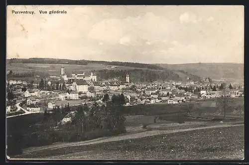 AK Porrentruy, Ortsansicht aus der Vogelschau