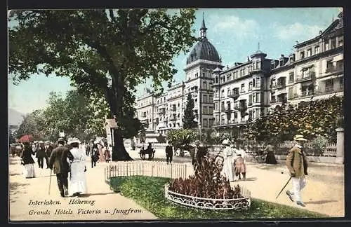 AK Interlaken, Höheweg, Grand Hotel Victoria und Jungfrau