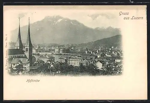 AK Luzern, Ortsansicht mit Hofkirche