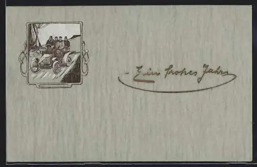 Künstler-AK Auto in schneller Fahrt