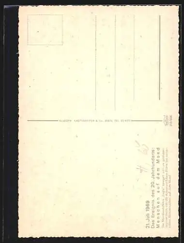 AK Menschen auf dem Mond 1969, Mondlandefähre Eagle als Spiegelung im Helm v. Edwin Aldrin