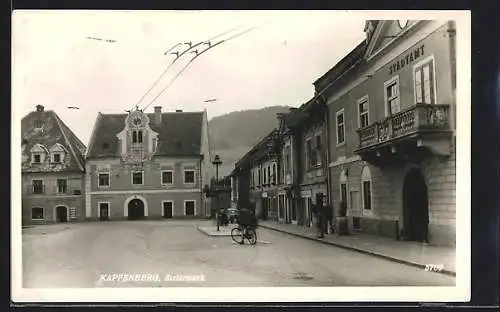 AK Kapfenberg, Platz mit Stadtamt, Ortspartie