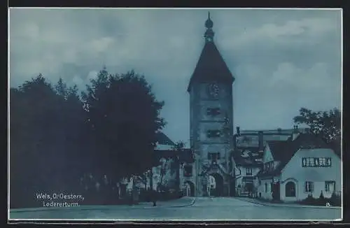 Mondschein-AK Wels, Am Ledererturm