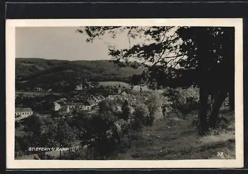 AK Stiefern am Kamp, Ortsansicht von einem Berghang aus