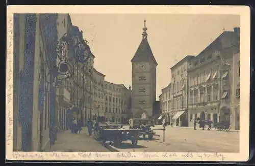 AK Wels, Stadtplatz, Geschäfte