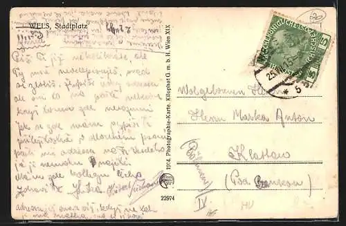 AK Wels, Stadtplatz, Geschäfte
