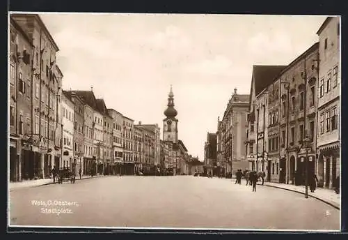 AK Wels, Partie auf dem Stadtplatz