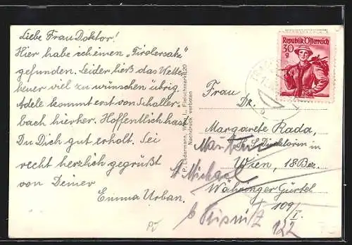 AK Tragöss-Oberort /Steiermark, Teilansicht mit Kirche gegen Pribitz