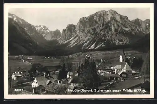 AK Tragöss-Oberort, Panorama gegen Pribitz