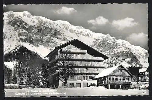 AK Ramsau am Dachstein, Hotel-Gasthaus Karlwirt im Schnee