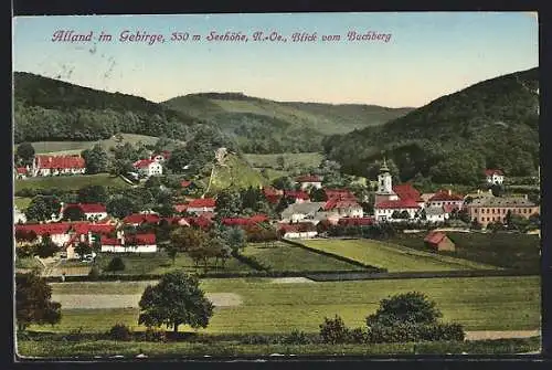 AK Alland im Gebirge, Blick vom Buchberg auf den Ort