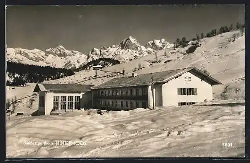 AK Saalfelden, Bergsportheim Hintermoos im Winter