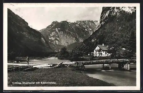 AK Golling an der Salzach, Bluntautal mit Schneibstein