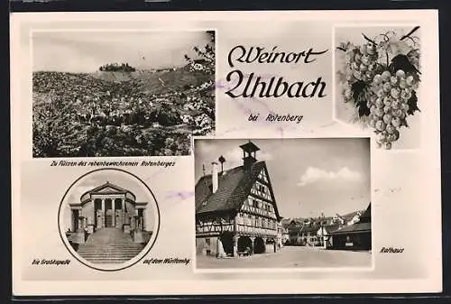 AK Uhlbach b. Rotenberg, Grabkapelle auf dem Württemberg, Rathaus