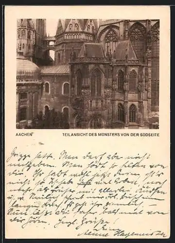 AK Aachen, Teilansicht des Münsters von der Südseite