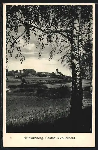 AK Nikolausberg, Gasthaus Vollbrecht, Ortsansicht