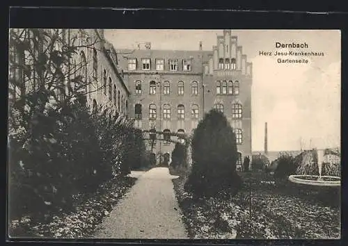 AK Dernbach / Westerwald, Herz Jesu-Krankenhaus, Gartenseite