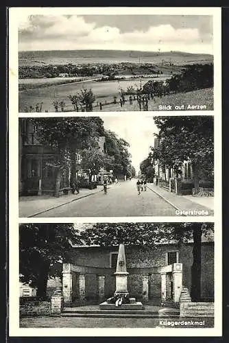 AK Aerzen, Kriegerdenkmal, Ortsansicht, Osterstrasse