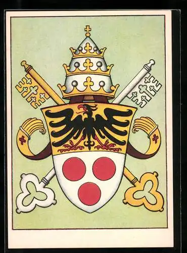 AK Wappen Sr. Heiligkeit Papst Pius XI.