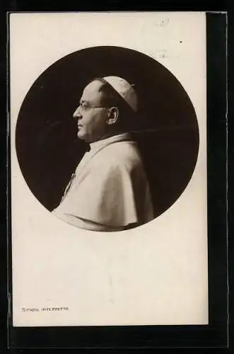 AK Papst Pius XI. im Profil