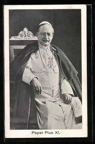AK Papst Pius XI., sitzend
