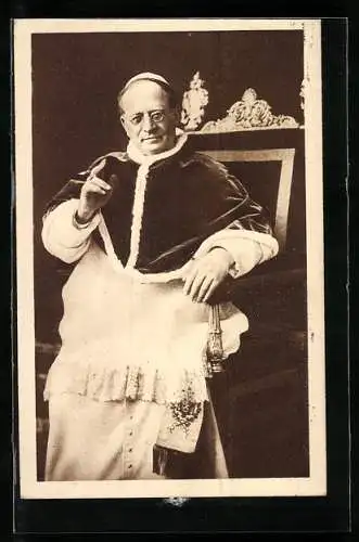 AK Papst Pius XI., die Hand zum Segen erhoben