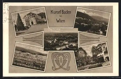 AK Baden, Kurhaus, Sanatorium, Strandbad