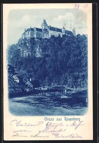 AK Rosenburg, Blick zur Burg