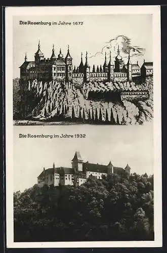 AK Rosenburg, Die Rosenburg im Jahre 1672 und 1932