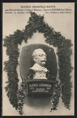 AK Baden, Alfred-Grünfeld-Büste