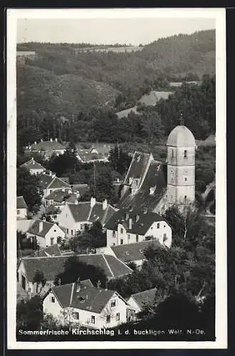 AK Kirchschlag in der Buckligen Welt, Teilansicht mit Kirche