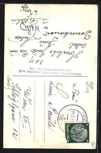 AK Randegg, Ortsansicht aus der Vogelschau