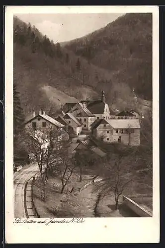AK St. Anton an der Jessnitz, Ortsansicht aus der Vogelschau