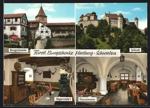 AK Harburg /Schwaben, Gasthaus Burgschenke, Schloss