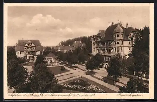 AK Königsfeld i. Schwarzwald, Friedrichsplatz mit Pavillon