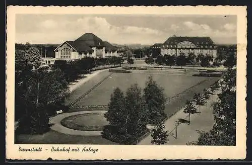 AK Darmstadt, Bahnhof mit Anlage