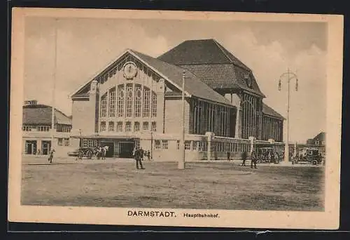 AK Darmstadt, Hauptbahnhof im Sonnenschein