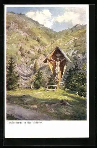 Künstler-AK sign. Hugo Darnaut: Tirolerkreuz in der Walster