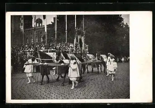 AK Wien, X. Sängerbundesfest, Wagen auf dem Festzug