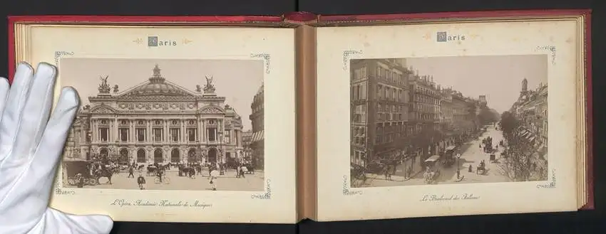 Fotoalbum mit 24 Fotografien, Ansicht Paris, Saint-Gervais, Louvre, Rue de Rivoli, Avenue de la Opera, Place Vendome u.a 0