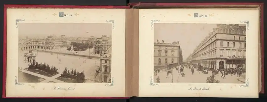 Fotoalbum mit 24 Fotografien, Ansicht Paris, Saint-Gervais, Louvre, Rue de Rivoli, Avenue de la Opera, Place Vendome u.a 2