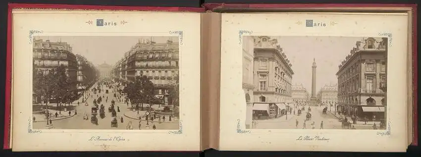 Fotoalbum mit 24 Fotografien, Ansicht Paris, Saint-Gervais, Louvre, Rue de Rivoli, Avenue de la Opera, Place Vendome u.a 3