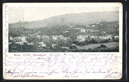 AK Wien-Dornbach, Panorama mit Kirche