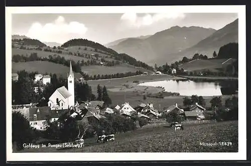 AK Goldegg im Pongau, Teilansicht mit Kirche