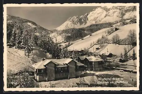 AK Mühlbach am Hochkönig, Pension Bergheim im Schnee